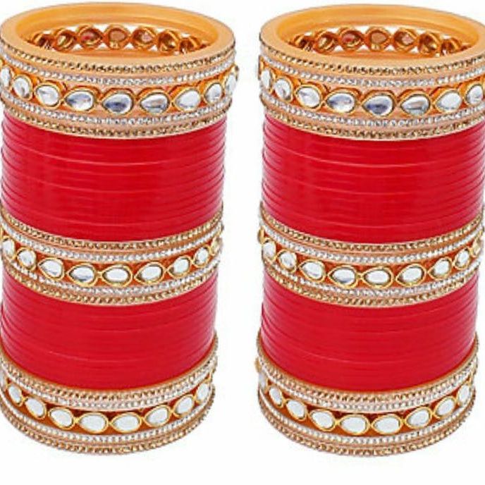 bridal choodha blood red color. price $100